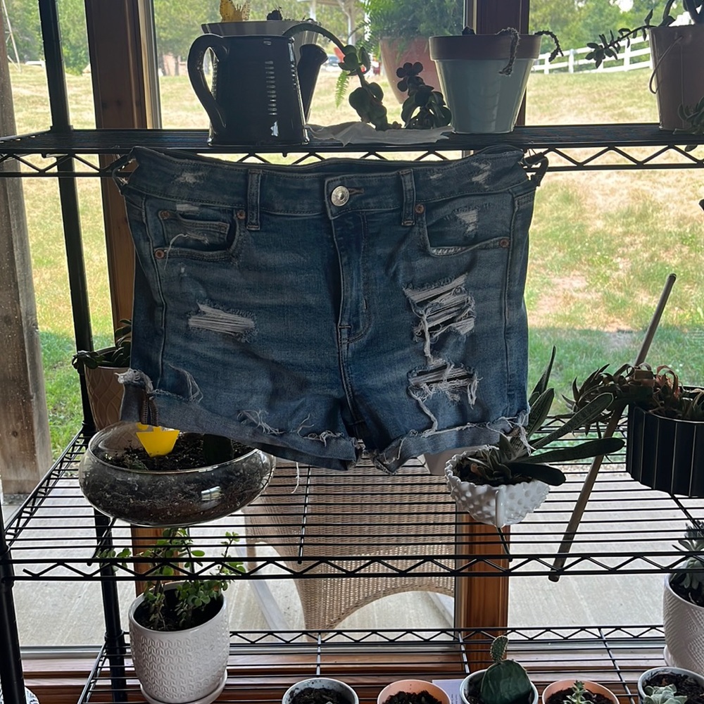American eagle High rise jean shorts